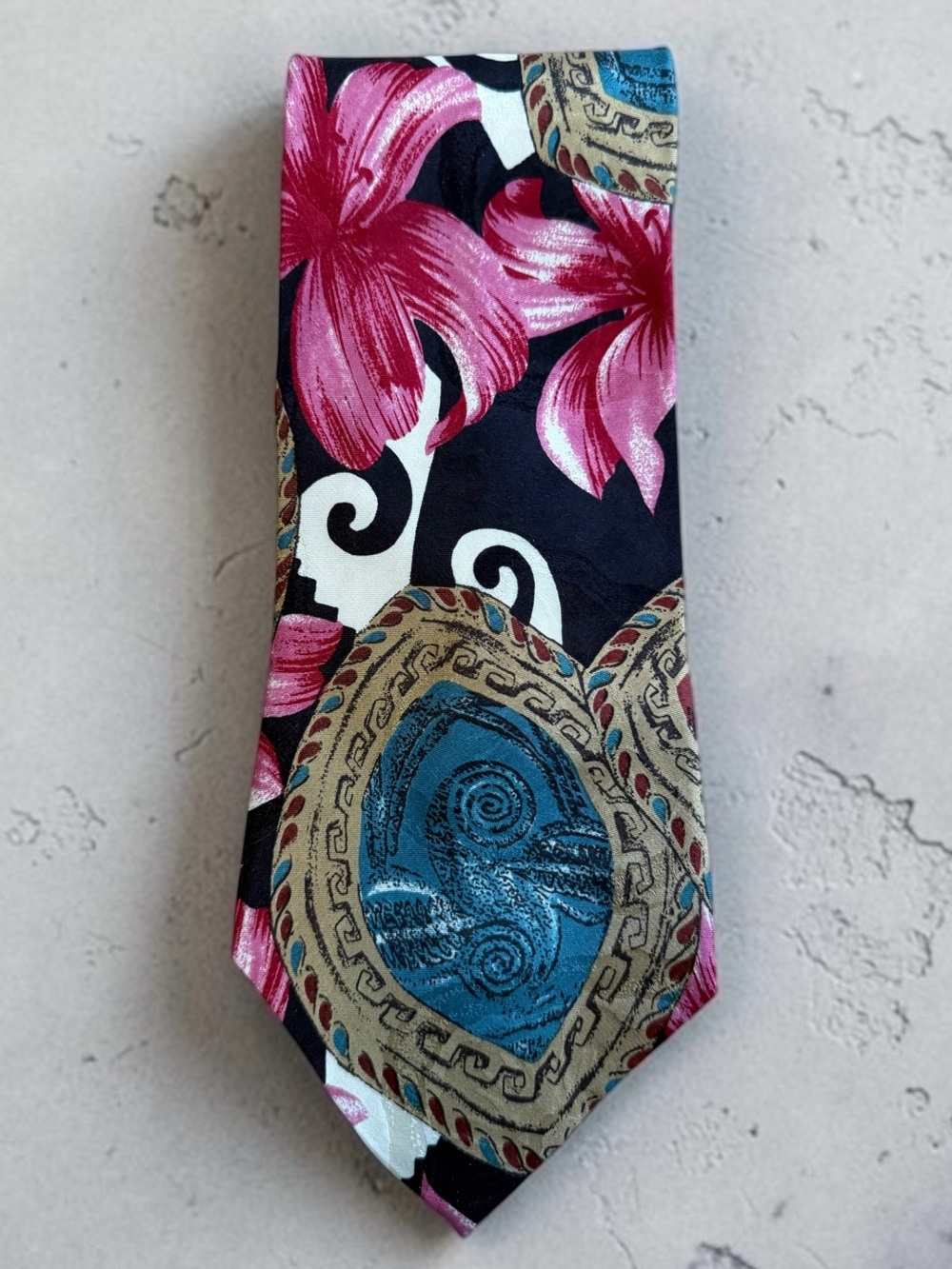 Italian Silk Tropical Patterned Men's Tie